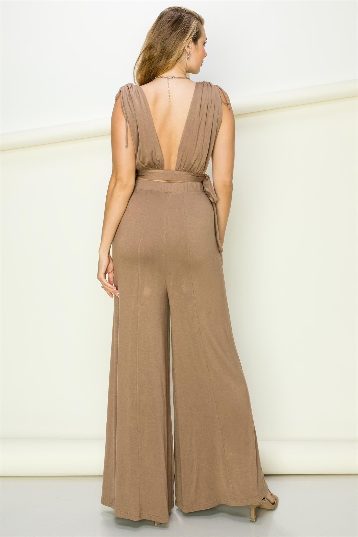 2-Piece Matching Palazzo Pants and Crop Top Set - RARA Boutique
