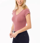 Short Sleeve Scoop Neck T-Shirt Bodysuit - Rara Boutique
