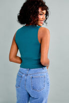 Satin Bow Cutout Knit Tank Top - RARA Boutique