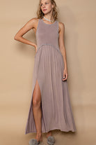 Baby Doll Side Slit Cut Out Maxi Dress - POL - RARA Boutique 