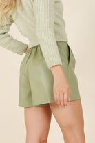 Vegan Leather Shorts with Pockets - RARA Boutique 