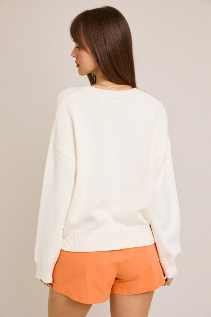 Long Sleeve Football Teddy Bear Sweater - Le Lis - RARA Boutique 