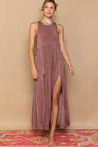 Baby Doll Side Slit Cut Out Maxi Dress - POL - RARA Boutique 