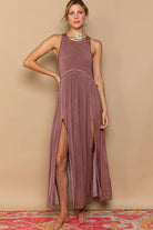 Baby Doll Side Slit Cut Out Maxi Dress - POL - RARA Boutique 