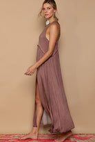 Baby Doll Side Slit Cut Out Maxi Dress - POL - RARA Boutique 