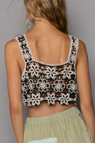 Floral Crochet Sleeveless Crop Top - POL - RARA Boutique 