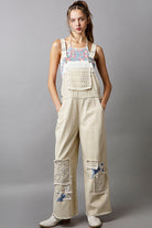 Lace Patchwork Wide Leg Denim Overalls - Pol - RARA Boutique 