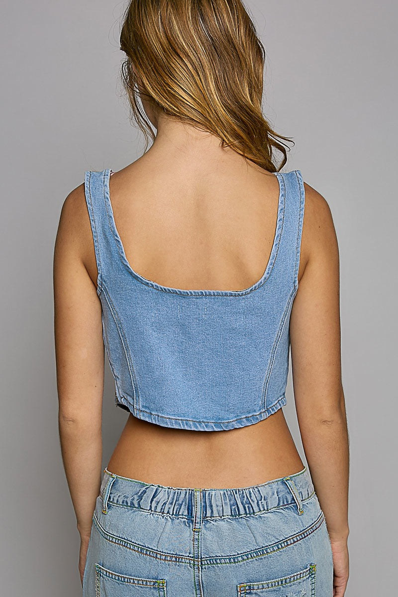 Denim tank top - RARA Boutique 