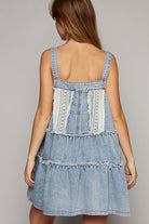 Crochet Denim Dress - RARA Boutique 