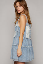 Crochet Denim Dress - RARA Boutique 