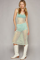 Sleeveless Crochet Cover Up Midi Dress - POL - RARA Boutique 