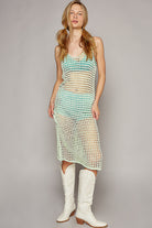 Sleeveless Crochet Cover Up Midi Dress - POL - RARA Boutique 