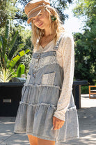 Crochet Denim Dress - RARA Boutique 