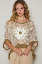 Daisy Flower Open Knit Crochet Sweater - POL - RARA Boutique 