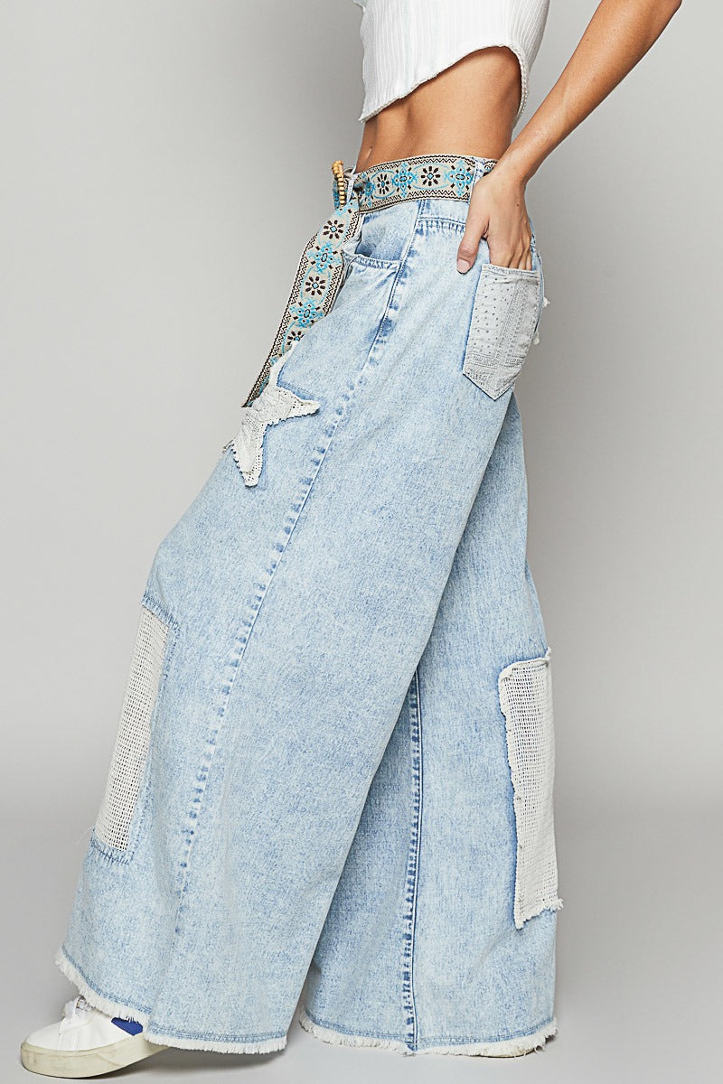 Star Patch Pants -POL - RARA Boutique 