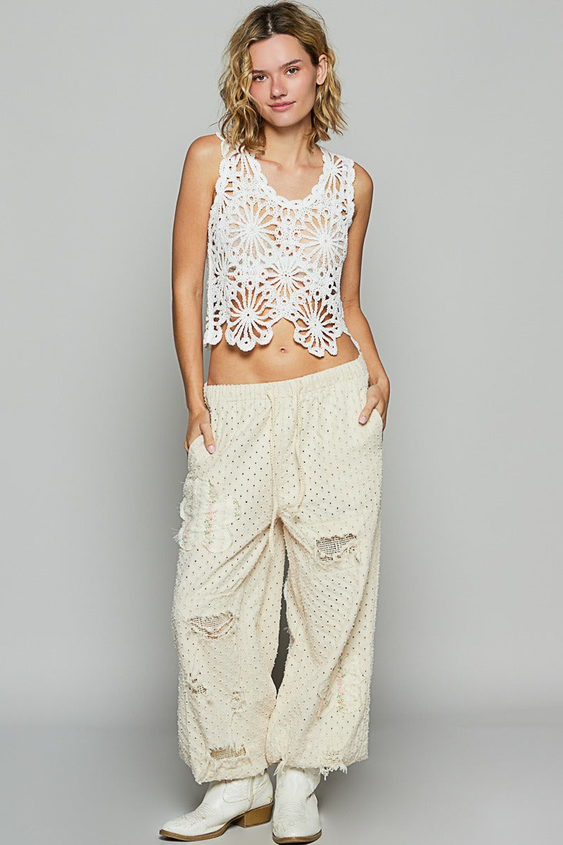 Floral Crochet Tank POL - RARA Boutique 