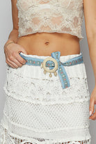 Floral Woven Belt with Seashells - POL - RARA Boutique 