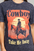 Cowboy Take Me Away Graphic Top - Rara Boutique 