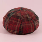 Tartan plaid eight-panel newsboy cap by Collections by Fame Accessories, showing the classic style and vibrant pattern.