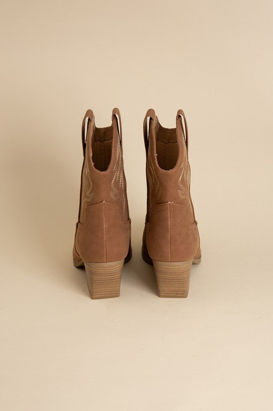 Pointed Toe Western Booties - RARA Boutique 