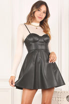 Vegan Leather Bustier Mini Dress - RARA Boutique 