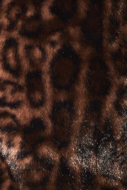 Plush Leopard Print Faux Fur Collared Zip Jacket - Le Lis - RARA Boutique 