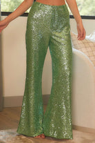 High Rise Wide Leg Sequin Trouser Pants - Main Strip - RARA Boutique 