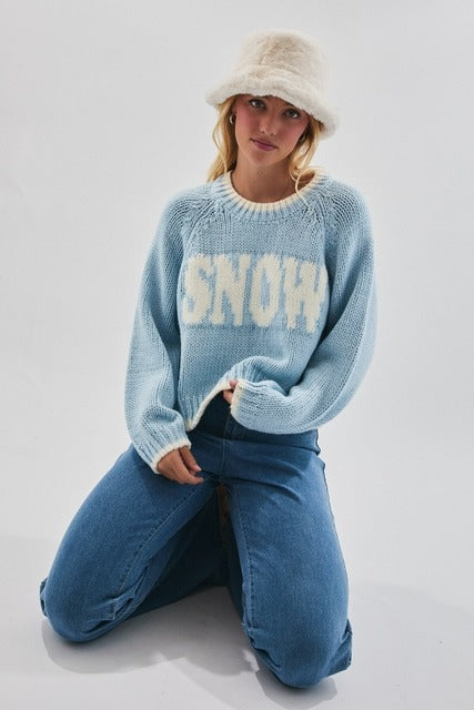 Snow Long Sleeve Cropped Sweater - Le Lis - RARA Boutique 