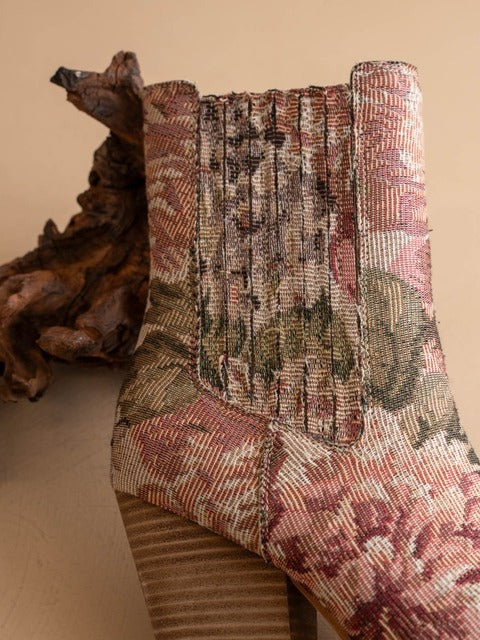 Vintage Floral Jacquard Tapestry Ankle Western Boots - Oasis Society - RARA Boutique 