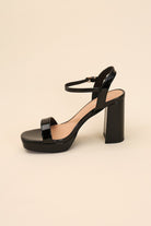 Open Toe Ankle Strap Block Heel - RARA Boutique 