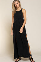 Baby Doll Side Slit Cut Out Maxi Dress - POL - RARA Boutique 