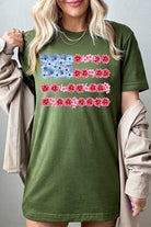 Flower USA Flag Graphic T Shirt - RARA Boutique 