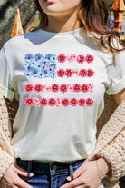 Flower USA Flag Graphic T Shirt - RARA Boutique 