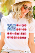 Flower USA Flag Graphic T Shirt - RARA Boutique 