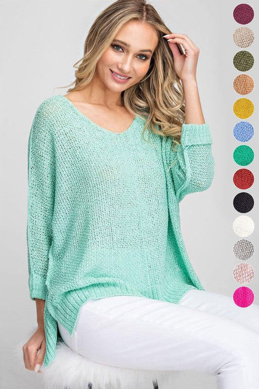 Crew Neck Knit Sweater - RARA Boutique 