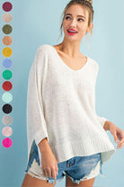 Crew Neck Knit Sweater - RARA Boutique 