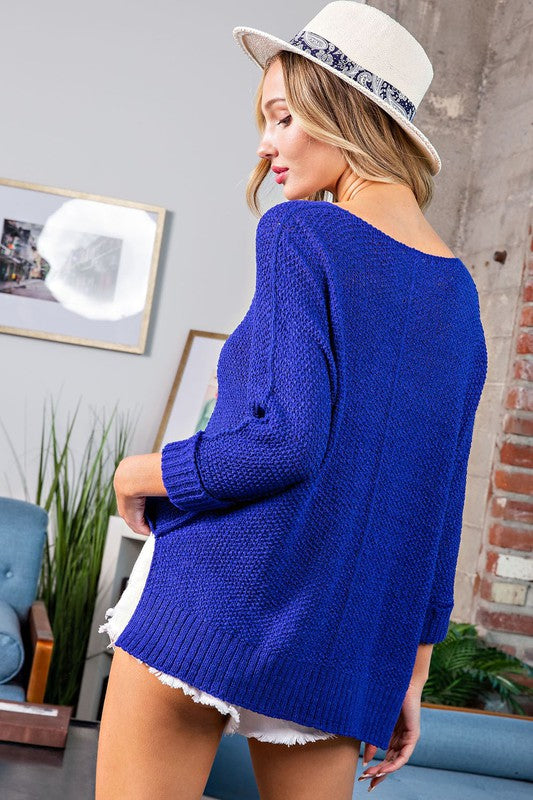 Crew Neck Knit Sweater - RARA Boutique 