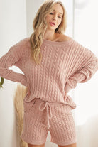 Soft Cozy Chenille Knit Sweater & Shorts Lounge Pajamas Set - RARA Boutique 