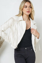 Faux Leather Moto Fringe Jacket - RARA Boutique 