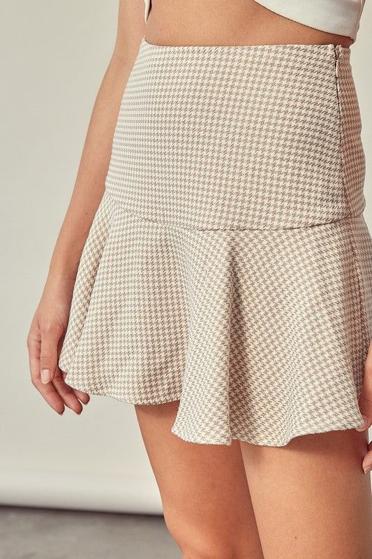 Checkered A-Line Skort - RARA Boutique 