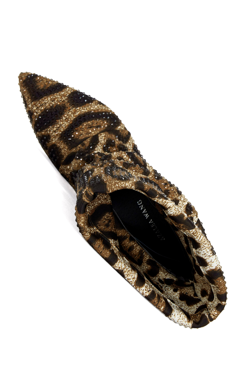 Leopard Print Rhinestone Kitten Heel Slouchy Booties - Azalea Wang - RARA Boutique 