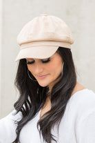 Suede Newsboy Cap - RARA Boutique 