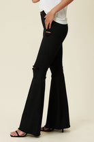 High Rise Distressed Ultra Flare Bell Bottom Jeans - Vibrant M.i.U - RARA Boutique 