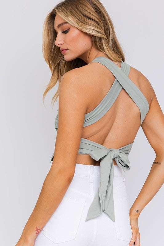 Smocked Open Back Tank  Top - RARA Boutique 