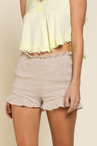 Smoked Ruffle Shorts - POL - RARA Boutique 