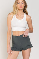 Smoked Ruffle Shorts - POL - RARA Boutique 