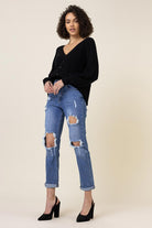 Distressed Boyfriend Jeans - Vibrant M.i.U - RARA Boutique 