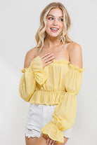 Long Sleeve Off The Shoulder Wooldobby Top - Rara Boutique 