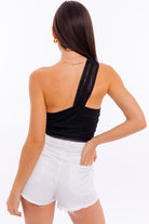 One Shoulder Mesh Bodysuit - RARA Boutique 