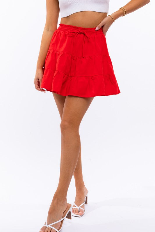 Smocked Waist Flare Mini Skirt - RARA Boutique 